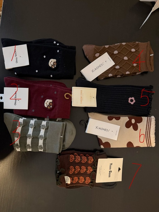 Hello Kitty Accessories - Hello Kitty Black and Maroon Kids Crew Socks - Cute Character Embroidery